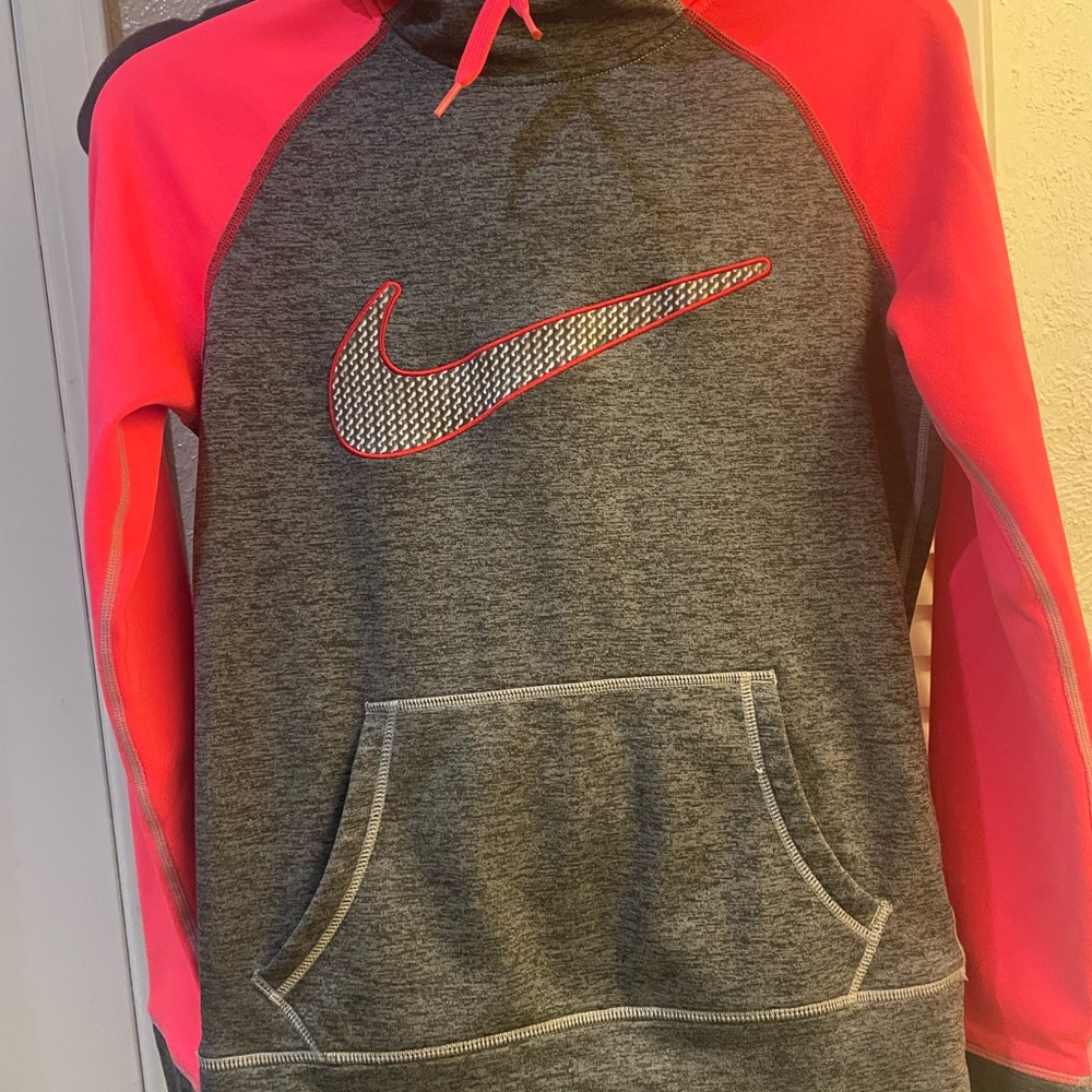 Nike Therma-Fit Gray and Hot Pink Hoodie